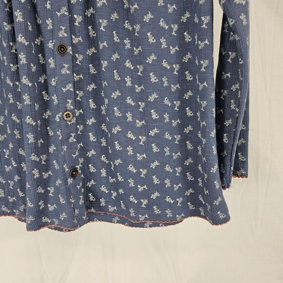 NEW Matilda Jane JEMMA Peasant Top Girls 10 Blue Boho Floral Crochet Blouse - Picture 3 of 7